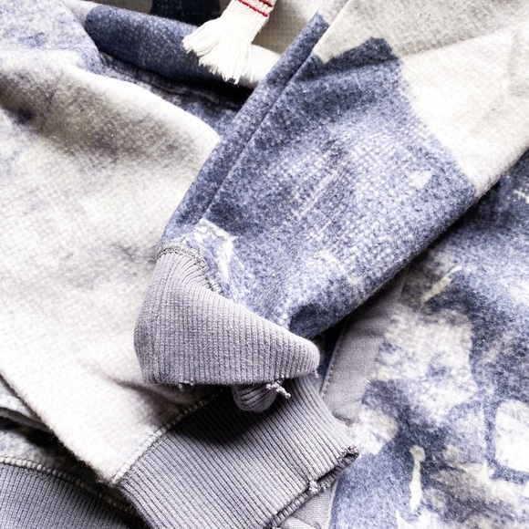 Oversized Distressed Retro Fleece Country Western Desert Horses Heavy Hoodie - Picture 3 of 3